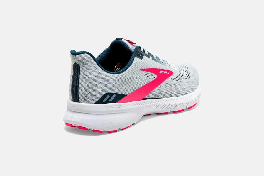 Launch 8 Road Brooks Running Shoes NZ Womens - Grey/Pink - NPTVHJ-596